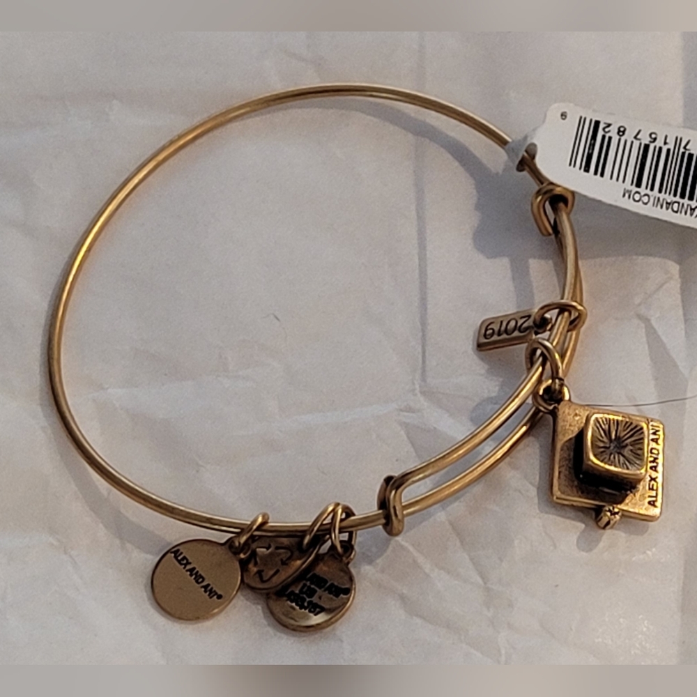 Alex and Ani Gold Toned Graduation Cap Bracelet - With Tag